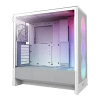 NZXT H5 Flow RGB, White, Mid Tower Chassis w/ Tempered Glass Window, 4x 120mm RGB Fans, USB 3.0, E-ATX/ATX/mATX/mITX