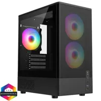 CiT F3 (2025) Black Micro-ATX Mesh Front ARGB Gaming PC Case with Tempered Glass Side Panel – CIT-F3-BLK-ARGB