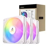120mm Antec P12 ARGB Triple Fan Pack, White, 9 Blade, 600-1500rpm, 60.63CFM, 26.5dBA, Hydraulic Bearing, 4-Pin PWM