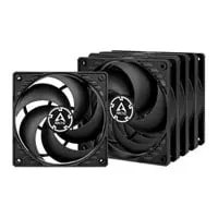 5 Pack 120mm Arctic P12, 5 Blade, Static Pressure Fan, 1800rpm, 56.3CFM, Fluid Dynamic Bearing, 3-Pin, Black