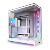 NZXT H9 Flow RGB+ (2025), Dual Chamber Mid Tower, White, 6x 140mm RGB Core, Reverse Connection, E-ATX, mATX, mITX