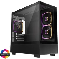 CIT Solar MATX ARGB Two-Sided Tempered Glass Gaming Case - Black - CIT-SOLAR-BLK