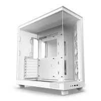 NZXT H6 Flow, White, Compact Dual-Chamber Chassis w/ Tempered Glass, 3x 120mm Fans, E-ATX/ATX/mATX/mITX