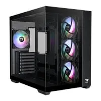 Thermaltake View 380 TG ARGB, Black, Mid Tower Chassis w/ TG Window, 4x 120mm ARGB Fans, USB-C, ATX/mATX/mITX