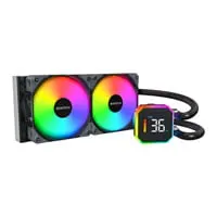 Montech HyperFlow Digital 240, Black, 240mm AIO Hydro CPU Cooler, 2x 120mm E28 ARGB PWM Fans, Intel / AMD