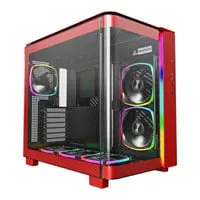 Montech KING 95 PRO Red Mid Tower Chassis, Dual Chamber, ARGB Lighting, 2x 140mm Fans, 4x 120mm, mITX/mATX/ATX