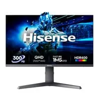 27" Hisense 27G6QUK Gaming Monitor, Fast IPS, 2560 x 1440, 300Hz, FreeSync Premium, 1ms, HDR400, HDMI 2.0 / DP