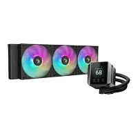 DeepCool MYSTIQUE 360 ARGB AIO CPU Cooler, 2.8" TFT Display, 3x 120mm PWM Fans, Copper/Aluminium, Intel/AMD, Black