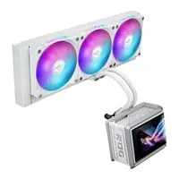 ASUS ROG RYUO IV SLC 360 ARGB, White, 360mm All-in-One Hydro CPU Cooler, 3x120mm ARGB Fans, AMOLED Screen, Intel / AMD
