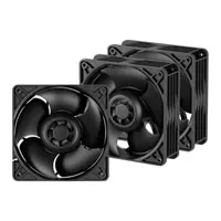 120mm Arctic S12038-4K (3 Pack) Fans, Black, Airflow/Pressure Optimised, 5 Blade, Dual Ball Bearing, 4000rpm, 106CFM,PWM