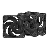 120mm Arctic P12 Pro Reverse PWM Fan, Triple Pack, Black, 5 Reverse Blades, 3000RPM, 73CFM, FD Bearing, 4-pin PWM