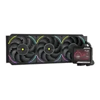 Valkyrie V360 LCD AIO Hydro CPU Cooler, Black, ARGB, 3 x 120mm S12 fans, 3.5" IPS LCD, Intel / AMD