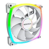 140mm Montech AX140 PWM Fan, White, ARGB, 9 Blade, 600-1600rpm, 90.5 CFM, Hydro Dynamic Bearing, 4-Pin