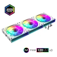 GameMax FN12A-S3I 3-Pack 120mm Infinity ARGB White 4pin PWM Linked Cooling Fans