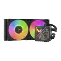 Valkyrie V240 Lite ARGB LCD AIO Hydro CPU Cooler, Black, 2 x 120mm B12 fans, 3.5" IPS LCD, Intel / AMD