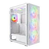 Montech X3 MESH, White, Mid Tower Chassis w/ Tempered Glass, 3x 140mm/3x 120mm RGB Fans, USB 3.0, ATX/mATX/mITX
