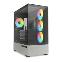 Sharkoon AK7 ARGB Chassis, Black, Mid Tower, 4 x 120mm ARGB Fans, USB 3.0, Back-Connect, ATX / mATX / mITX