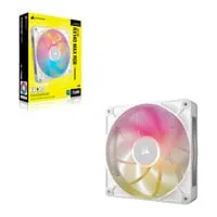 140mm CORSAIR iCUE LINK RX140 MAX RGB Fan, White, 7 Blade, PWM, 102.9 CFM, Magnetic Dome Bearing,Single Fan Expansion