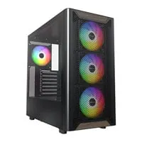 Montech XR WOOD Mid Tower Chassis, Black, 4x 120mm ARGB Fans, 2x USB 3.0, 1x USB TYPE-C, ATX/mATX/mITX