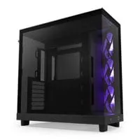 NZXT H6 Flow RGB, lack, Compact Dual-Chamber Chassis w/ Tempered Glass, 3x 120mm RGB Fans, E-ATX/ATX/mATX