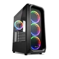 Sharkoon TK5M RGB Chassis, Black, Mid Tower, 4 x 120mm ARGB Fans, USB 3.0 / USB 3.2 Gen 2/ 3.5mm, ATX / mATX / mITX