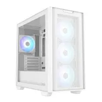 ASUS A21 PLUS Case, White, Compact Chassis w/ Tempered Glass, 4x 120mm ARGB Fans, 2x USB 3.2 Gen1, MicroATX/Mini-ITX