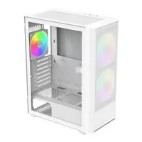 Montech X2 Plus Chassis, Compact Mid Tower, White, 3x ARGB Fans, USB-C / USB3.0, ATX / mATX / mITX