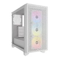 CORSAIR 3000D RGB Airflow, White, Mid-Tower w/ Tempered Glass Window, 3x 120mm RGB Fans, ATX/MicroATX/Mini-IT