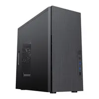 CiT Course, Black, micro ATX Chassis w/ Brushed Aluminium Front Panel, 80mm Rear Fan, MicroATX/Mini-ITX