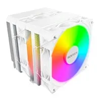 Montech NX600 ARGB CPU Cooler, White, Dual Tower, 6 Heatpipes, 2x 120mm ARGB Fans, 2000RPM, 85.09CFM, Copper,