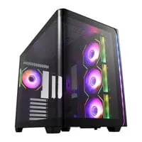 FSP M580, Dual Chamber Mid Tower, Tempered Glass, BTF Ready, 4x 120mm ARGB Fans, USB3.2, Black, ATX/mATX