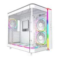 Montech KING 95 PRO White Mid Tower Chassis, ARGB Lighting, 2x 140mm Fans, 4x 120mm, mITX/mATX/ATX