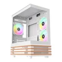 Thermaltake View 170 WS ARGB MicroATX Tower Chassis, Snow, 3 x ARGB Fans, USB 3.0, mATX / mITX