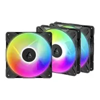 140mm Arctic P14 Pro Reverse ARGB PWM Fan, Triple Pack, Black, 5 Reverse Blades, 2650RPM, 98CFM, FD Bearing, 4-pin PWM