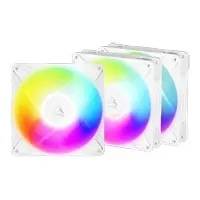 140mm Arctic P14 Pro Reverse ARGB PWM Fan, Triple Pack, White, 5 Reverse Blades, 2650RPM, 98CFM, FD Bearing, 4-pin PWM
