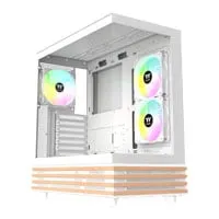 Thermaltake View 270 Plus WS ARGB Mid Tower Chassis, White, 3 x ARGB Fans, USB-C, E-ATX / ATX / mATX / mITX