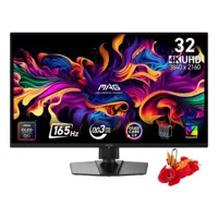 MSI MAG 322UP QD-OLED E16 31.5" 4K Ultra HD OLED 165Hz 0.03ms USB-C FreeSync Height Adjustable Gaming Monitor