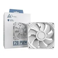 120mm Montech E28 PWM Fan, White, 9 Blade, 800-2200rpm, 85.09 CFM, Fluid Dynamic Bearing, 4-Pin PWM