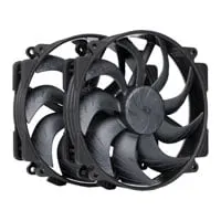 140mm Noctua NF-A14x25r G2 PWM Sx2-PP chromax.black Fans, 9 Blade, 1500rpm, SSO2 Bearing, Anti-Vibration Pads, 4-pin PWM