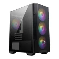 MSI MAG FORGE M100R Chassis, Black, Tempered Glass, 4x 120mm ARGB Fans, 2x 3.5" / 3x 2.5" Bays, USB 3.2, mATX / mITX