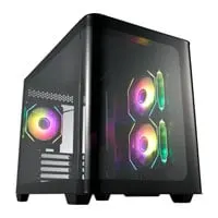FSP S380, Dual Chamber microATX Tower, Tempered Glass, Reverse Connection, 3x 120mm ARGB Fans, USB 3.0, Black, mATX/mITX