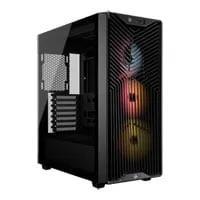 CORSAIR 3200D RS ARGB Chassis, Black, Mid Tower, 3 x RS120 Fans, USB-C / 3.5mm, ATX / mATX / mITX