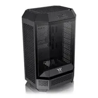 Thermaltake The Tower 300, Black, Micro-ATX Tower Chassis w/ Tempered Glass Window, 2x 140mm Fans, mATX/mITX
