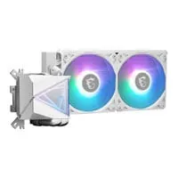 MSI MAG CoreLiquid I240 AIO Liquid Cooler, White, 2x 120mm ARGB Fans, Aluminium, 240mm Radiator, MSI Mystic, Intel / AMD