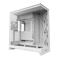 NZXT H9 Flow , Dual Chamber Mid Tower, White, 3x 140mm F140Q Fans, Reverse Connection, E-ATX, mATX, mITX