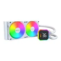 Montech HyperFlow Digital 240, White, 240mm AIO Hydro CPU Cooler, 2x 120mm E28 ARGB PWM Fans, Intel / AMD