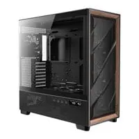 Antec Flux PRO, Black/Wood, Full Tower Chassis w/ Tempered Glass, 4x 140mm/2x 120mm Fans, USB-C, E-ATX/ATX