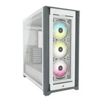Corsair 5000X RGB, White, Mid Tower Chassis w/ Tempered Glass Windows, 3x120mm RGB Fans, USB Type-C, E-ATX/ATX/mATX