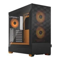 Fractal Pop Air RGB, Black/Orange, Mid Tower Chassis w/ TG Window, 3x 120mm RGB Fans, USB 3.0, ATX/mATX/mITX