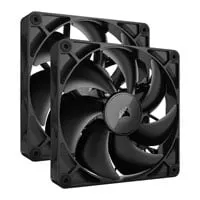 140mm CORSAIR 2 Pack iCUE LINK RX140 Fans, Black, 7 Blade, PWM, Magnetic Dome Bearing, Dual Starter Kit, iCUE Link